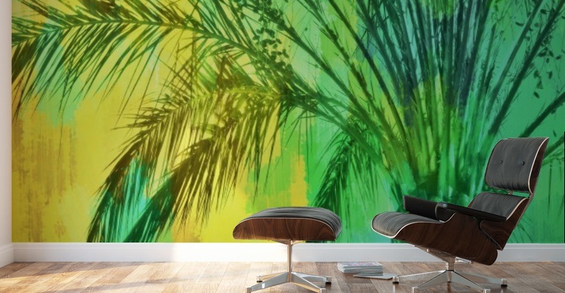 how to paint a palm tree mural